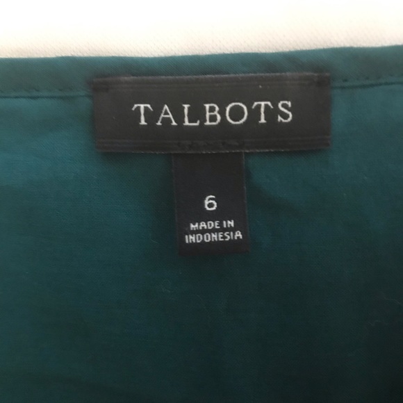 Talbots Pine Green 3/4 Length Sleeves Lace Top - Picture 3 of 7
